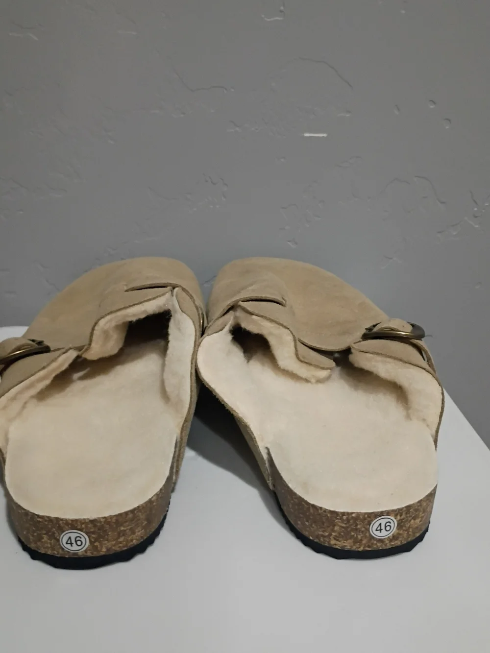 Men's Suede Slip-On Clog with Shearling Lining - Tan